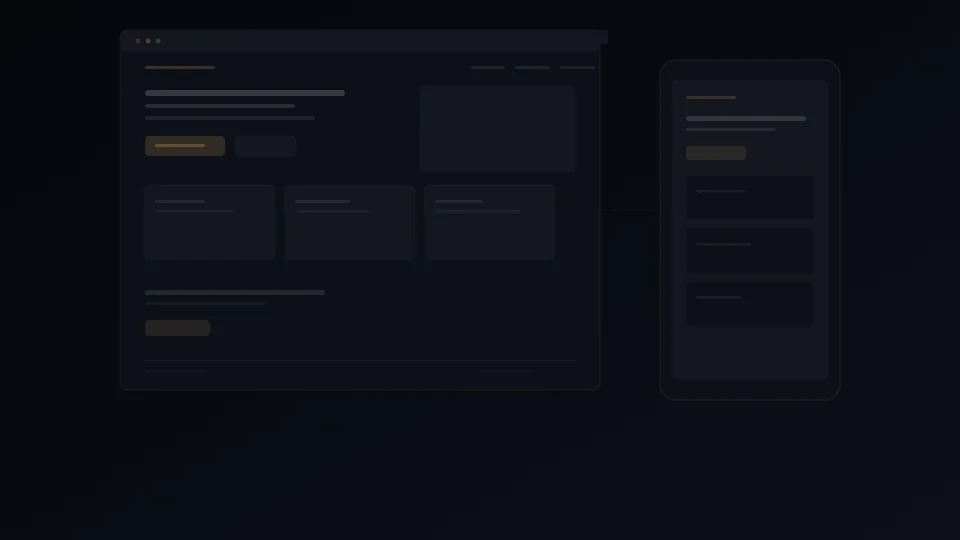 Mockup abstracto de una página web profesional responsive